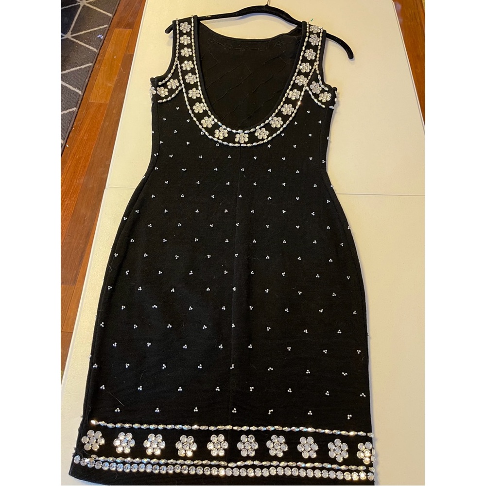 Chic Black Mini Dress with Embellishments. - Picture 7 of 7